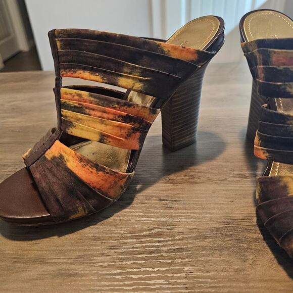 Vince Camuto Dolce Heels Womens Size 8.5 Brown Leather Strappy Party Open Toe - Picture 3 of 7